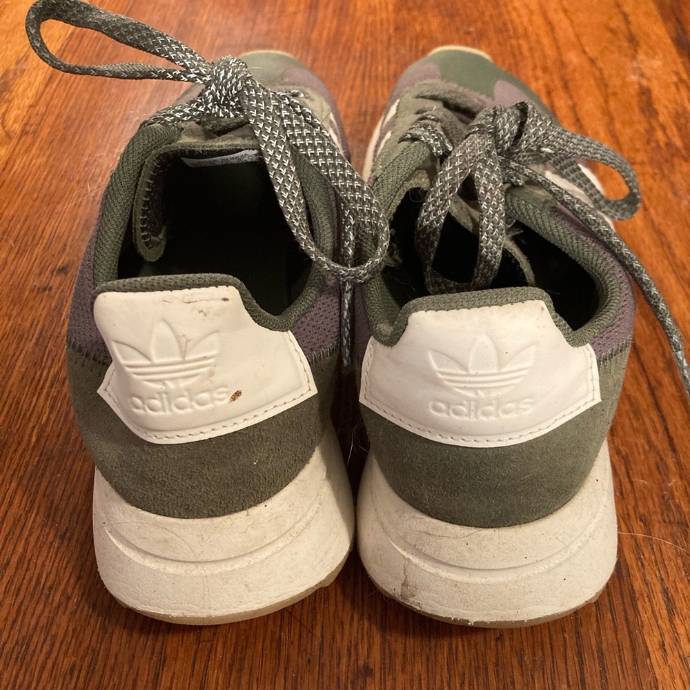 Olive green Adidas sneakers